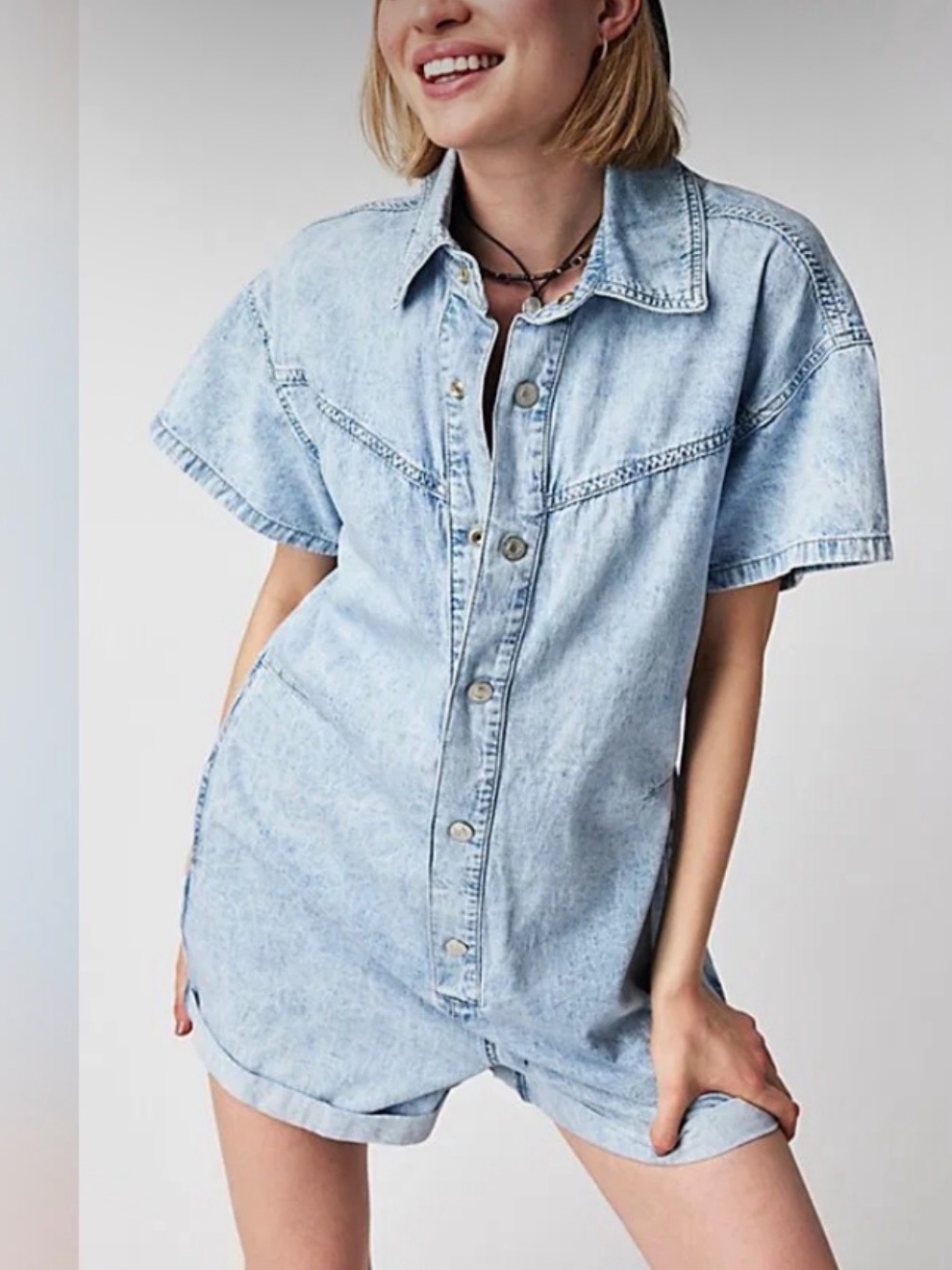 We The Free Faded Light Blue Denim Jacket